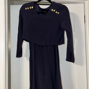 The Kooples Black Dress with Gold Accents
